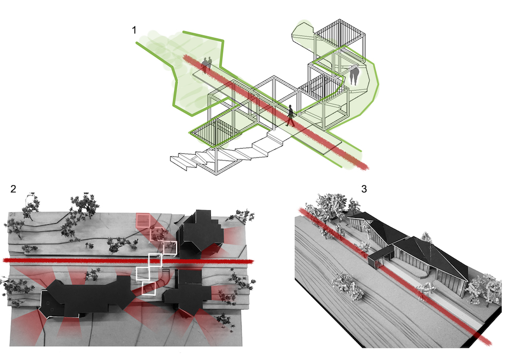 Figure 6: Final models. 1. Space de-linearisation; 2. Porous boundaries; 3. Street-level stitching - 