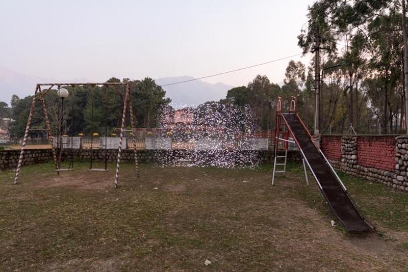 Playground at the Institute of Himalayan Biotechnology, Palampur, India – PM2.5 30-40 micrograms per cubic metre - Robin Price